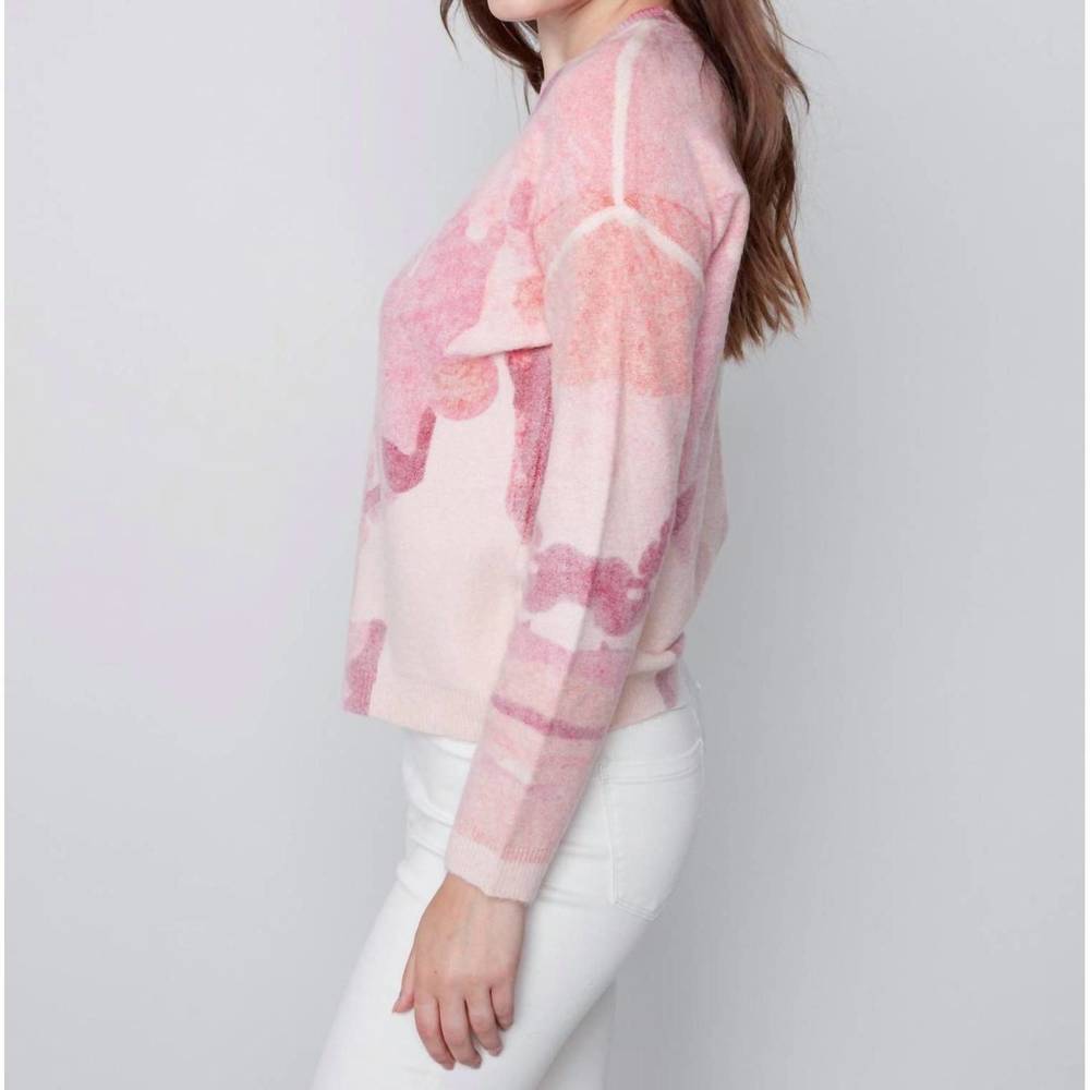 NEW CHARLIE B reversible printed sweater in orchid - Picture 3 of 7